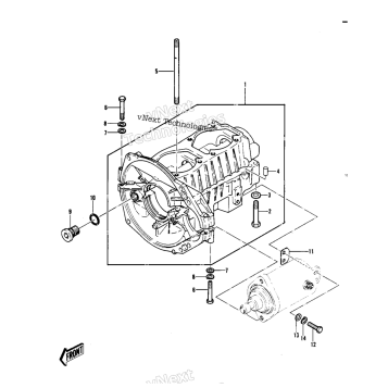 CRANKCASE ('82-'83 JS440-A6/A7)