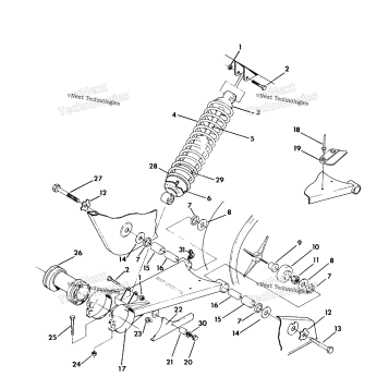 SWING ARM WELD / REAR SHOCK ASSEMBLY TRAIL BLAZER