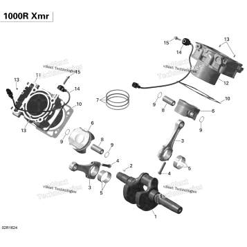 CRANKSHAFT, PISTON AND CYLINDER - 1000R EFI