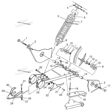 SWING ARM/SHOCK MOUNTING MAGNUM 4X4 W97AC42A, SWEDISH MAGNUM 4X4 A