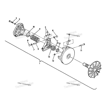DRIVE CLUTCH ASSEMBLY 250 4X4 UPDATE