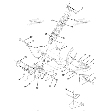 SWING ARM WELDMENT & REAR SHOCK ASSEMBLY