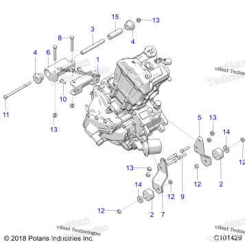 ENGINE, MOUNTING & LONG BLOCK A19SDE57F1/SDA57F1