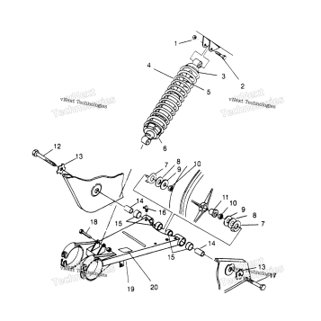 SWING ARM/SHOCK MOUNTING 6X6 400L U.S. , SWEDISH S958740 & NOR