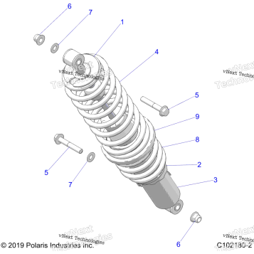 SUSPENSION, REAR SHOCK MOUNTING