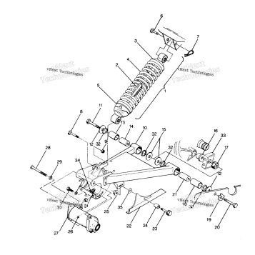 SWING ARM WELDMENT & REAR SHOCK ASSEMBLY