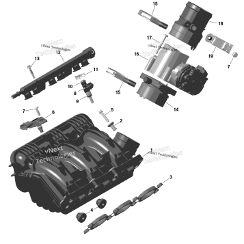 ROTAX - AIR INTAKE MANIFOLD AND THROTTLE BODY