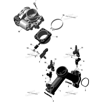 ROTAX - AIR INTAKE MANIFOLD AND THROTTLE BODY