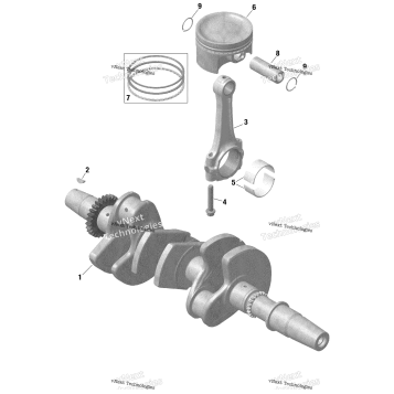 ROTAX - CRANKSHAFT AND PISTONS - TURBO RR