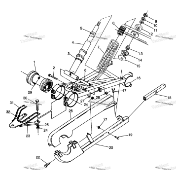 SWING ARM WELDMENT MAGNUM 6X6 & MAGNUM 6X6 SWEDISH S968744 (4936073607D002)