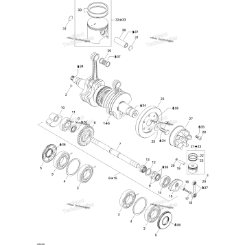 CRANKSHAFT AND PISTONS
