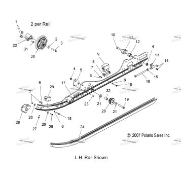 SUSPENSION, RAIL ASM. ( DRAGON) S08PB6/PB7/PP6/PP7 ALL OPTIONS (49SNOWSUSPRAIL08CFI)