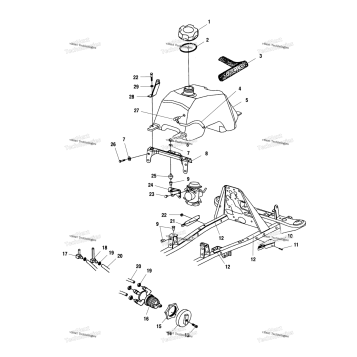 FUEL TANK AND CARBURETOR MOUNTING A02CB32AA/AB/FC