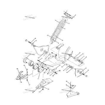 SWING ARM WELD. / REAR SHOCK ASSEMBLY 250 2X4
