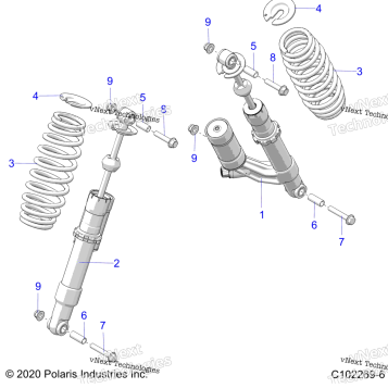 SUSPENSION, REAR SHOCK, MOUNTING