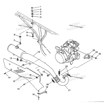EXHAUST SYSTEM 6X6 350L