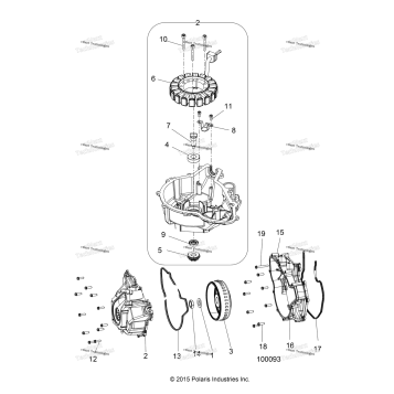 ENGINE, STATOR COVER & FLYWHEEL