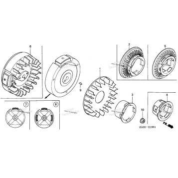 FLYWHEEL + COOLING FAN (2)