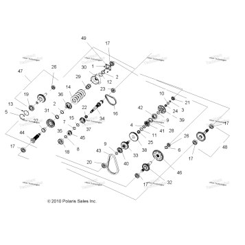 DRIVE TRAIN, MAIN GEARCASE INTERNALS (49ATVTRANSINTL1332845)