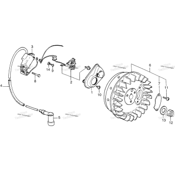 POINTS + IGNITION COILS + FLYWHEEL
