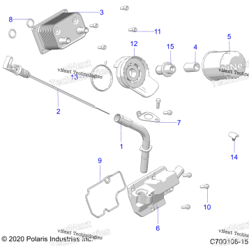 ENGINE, DIPSTICK AND OIL FILTER