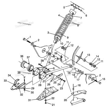 SWING ARM/SHOCK MOUNTING 4X4 400L