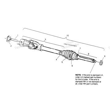 CV JOINT 6X6 300