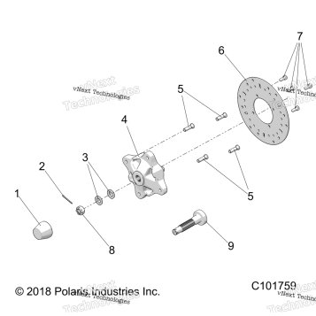 WHEELS, FRONT HUB & BRAKE DISC