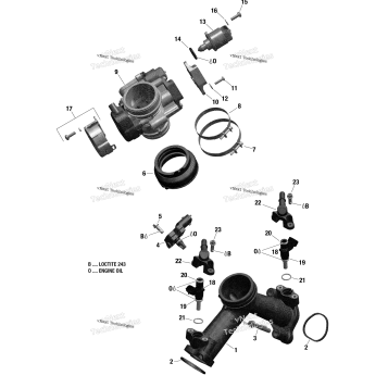 ROTAX - AIR INTAKE MANIFOLD AND THROTTLE BODY - 211