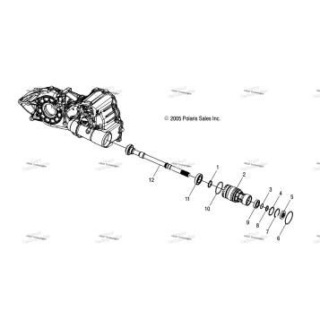 TRANSMISSION OUTPUT SHAFT, FRONT