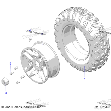 WHEELS, FRONT TIRE A22SWS57C2