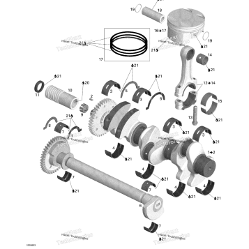 CRANKSHAFT AND PISTONS