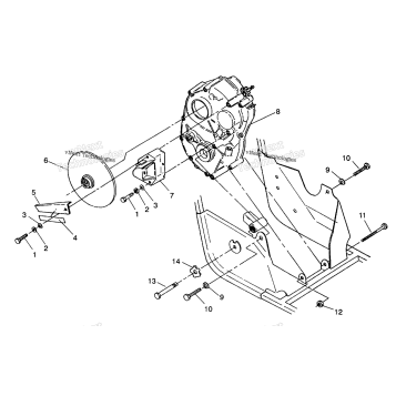 GEARCASE/BRAKE MOUNTING 4X4 250