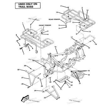 FRAME ASSEMBLY WITH RACKSTRAIL BOSS