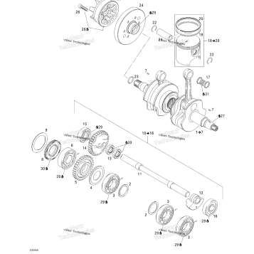 CRANKSHAFT, PISTONS AND BALANCE SHAFT