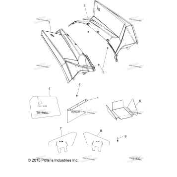 BODY, REAR CAB AND HEAT SHIELDS