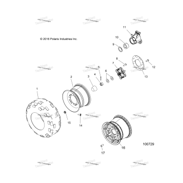 WHEELS, REAR TIRE & BRAKE DISC A16SEA57A1/3/7/8/9/L3/L7/L8/E57A1/3/5/7/9/D57A2