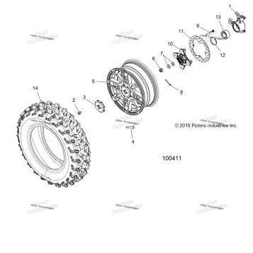 WHEELS, FRONT & HUB A16SXS95CK/CG