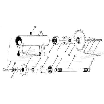 DETAILS FRONT DRIVE ASSEMBLY CENTER TIGHTENTER ASSEMBLY PN 1380001