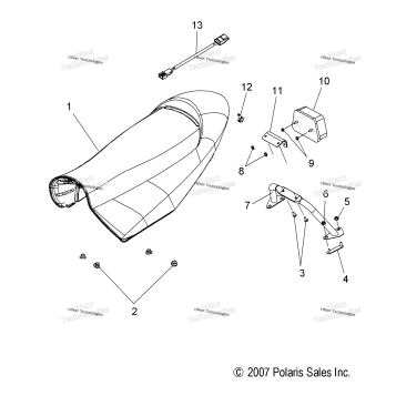 BODY, SEAT & TAILLIGHT S08PP7FS/FE (49SNOWSEAT08TRBODGN)