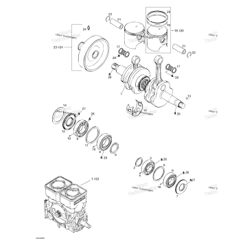 CRANKSHAFT AND PISTONS