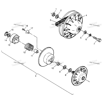 DRIVEN CLUTCH SPORT 400L W97BA38C & TRAIL BLAZER