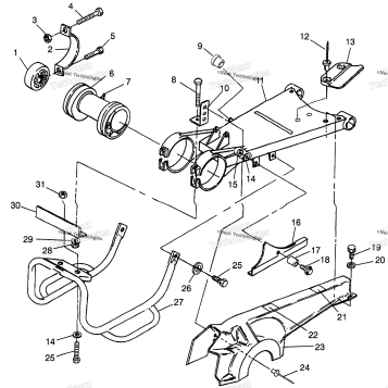 SWING ARM/GUARD MOUNTING BIG BOSS 6X6 400L