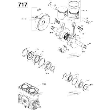 CRANKSHAFT AND PISTONS 717