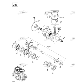 CRANKSHAFT AND PISTONS (787)