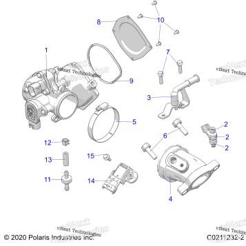 ENGINE, THROTTLE BODY & FUEL RAIL A21SEE57A1/A3/A5/A7/A9