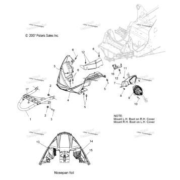 BODY, FRONT BUMPER, NOSEPAN & TIE ROD BOOT (49SNOWBUMPER08800RMK)