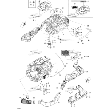 ENGINE AND AIR INTAKE SILENCER