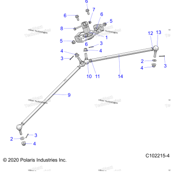 STEERING, STEERING POST, LOWER & TIE ROD ASM
