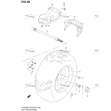 LEFT REAR WHEEL (MODEL W/X)